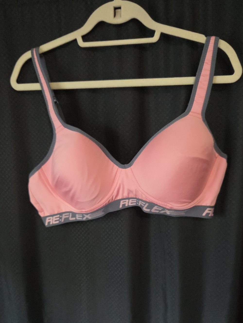 Reflex Pink and Gray Padded Sports Bra